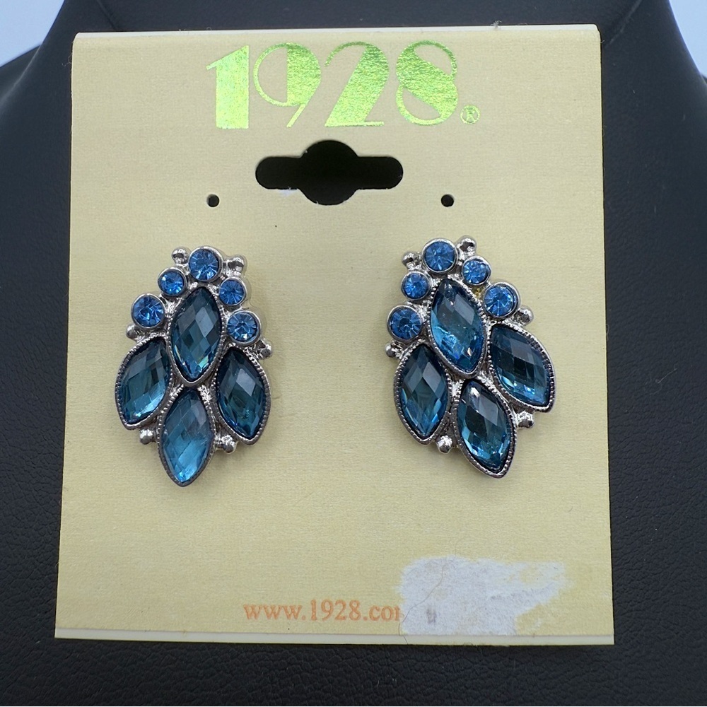 1928 Blue Silver Women's Earrings - NWT